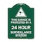 Signmission This Garage Is Protected by 24 Hour Surveillance System Heavy-Gauge Alum Sign, 18" H, GW-1824-22817 A-DES-GW-1824-22817 - alternate 1